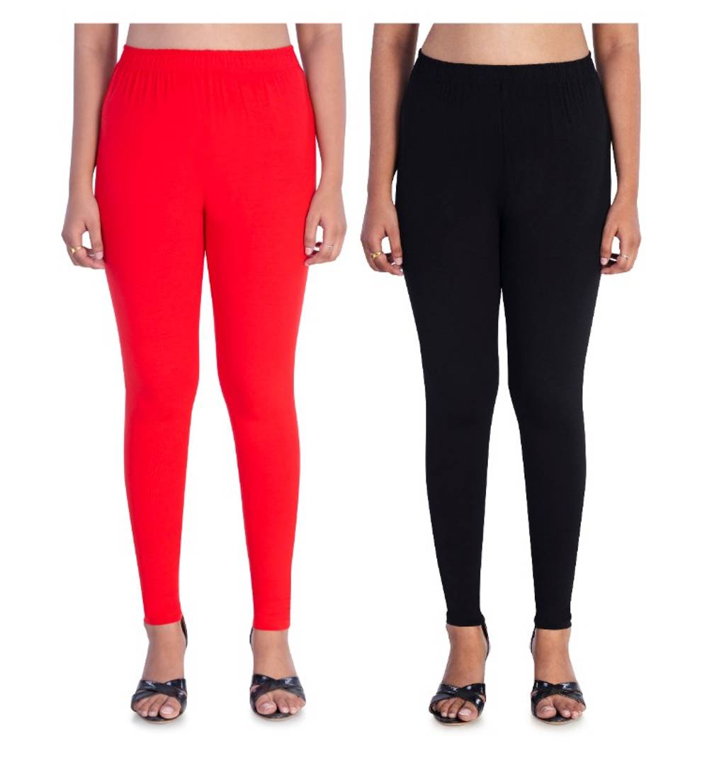 Women Worth Stretchable Ankel Length Cotton Lycra Leggings Combo Pack of 2